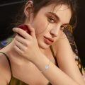 wholesale 925 Sterling Silver Flower Moonstone Heart Pendant Bracelet-0-4