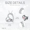 wholesale 925 Sterling Silver Heart-Shaped Cow Family Pendant Necklace with Cubic Zirconia Stones and Engraved Message I Love You Forever-0-1