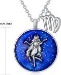 wholesale Sterling Silver Aries Zodiac Constellation Necklace Horoscope Medallion Choker Coin Pendant Dainty Birthday Gift for Women-0-9
