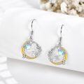 wholesale 925 Sterling Silver Rabbit Dangle Earrings with Moonstone and Cubic Zirconia for Women-0-2