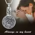 TOUPOP Sterling Silver Rose Urn Ashes Necklace Cremation Jewelry-0-1