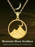 TOUPOP 14k Solid Gold Mustard Seed Stone Mountain Pendant Necklace-0-1