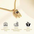 wholesale Gold 925 Sterling Silver Pug Dog Breed CZ Charm Necklace for Pet Lovers-0-1