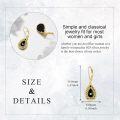 wholesale Gold-Plated 925 Sterling Silver Black Onyx Teardrop Filigree Leverback Drop Earrings-0-4