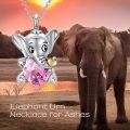 wholesale Sterling Silver Stone Elephant Urn Necklace for Ashes Memorial Jewelry Gift-0-5