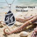 wholesale Black Onyx Necklace 925 Sterling Silver Hummingbird/dragonfly/butterfly/snake/octopus Pendant Teardrop Onyx Jewelry Birthday Christmas Gifts For Women -0-1
