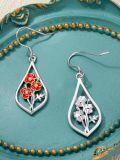 wholesale 925 Sterling Silver Pink Lily of the Valley Drop Earrings-0-31
