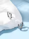 wholesale 925 Sterling Silver Faith Cross Hoop Earrings Wholesale for Men & Women-0-1