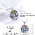 wholesale 925 Sterling Silver Tree of Life Abalone Shell Sunflower Pendant Necklace-0-5