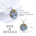 wholesale 925 Sterling Silver Tree of Life Abalone Shell Sunflower Pendant Necklace-0-5