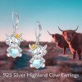 wholesale 925 Sterling Silver Moonstone Heart Cow Dangle Earrings for Women Girls Gifts-0-4