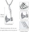 wholesale 925 Sterling Silver Norse Axe Pendant with Valknut and Runes - Viking Jewelry for Men Women -0-6