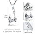 wholesale 925 Sterling Silver Norse Axe Pendant with Valknut and Runes - Viking Jewelry for Men Women -0-6