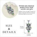 wholesale 925 Sterling Silver Green Moonstone Filigree Owl Pendant Necklace for Women-0-4