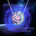 TOUPOP Sterling Silver Tourmaline Crystal Circle Pendant Necklace Gift-0-7