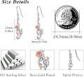 wholesale 925 Sterling Silver Musical Note Rose Flower Leverback Dangle Earrings for Women-0-2