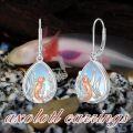 wholesale 925 Sterling Silver Teardrop Abalone Shell Axolotl Drop Earrings-0-1