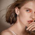 wholesale 925 Sterling Silver Bat Hoop Earrings Wholesale With Cubic Zirconia And Black Crystal-0-4