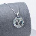 wholesale TOUPOP Tree Of Life Necklace 925 Sterling Silver Celtic Knot Tree Pendant Blue Crystal Jewelry Christmas Gifts For Women Men -0-4