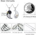 wholesale 925 Sterling Silver Yin Yang Pendant Necklaces - Mountain Lotus Design Friendship Jewelry Set for Couples and Besties-0-5