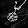 TOUPOP Stainless Steel Stone Skull Dragon Pendant Necklace for Men-0-2