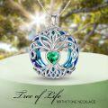 wholesale TOUPOP Gifts For Women 925 Sterling Silver Tree Of Life Birthstone Necklace With Crystal Birthday Jewelry Gifts For Women, Sterling Silver, No Gemstone -0-2