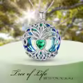 TOUPOP Sterling Silver No Gemstone Tree Of Life Birthstone Necklace-0-2