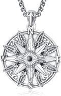 wholesale 925 Sterling Silver Compass Necklace with 24 Rolo Chain & Travel Pendant - Inspirational Graduation Gift for Her Him -0-0