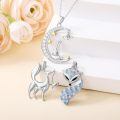 wholesale 925 Sterling Silver Jewelry Set with Moon Pendant and Fox & Swan Charms - 18+2 Chain-0-4