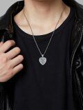 wholesale 925 Sterling Silver Saint Michael Archangel Heart Pendant Necklace With Cubic Zirconia For Women-0-5