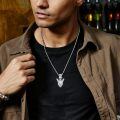 wholesale 925 Sterling Silver Viking Valknut Arrowhead Pendant Necklace Oxidized Finish For Men-0-4