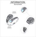 wholesale 925 Sterling Silver Moonstone Celtic Knot Tree Of Life Adjustable Thumb Ring-0-2