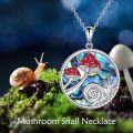 wholesale 925 Sterling Silver & Hypoallergenic Mushroom Snail Necklace - 22mm Cute Pendant, 18+2 Rolo Chain, Gift for Women-0-2