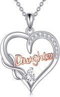 wholesale 925 Sterling Silver Hypoallergenic Daughter Infinity Heart Pendant Necklace Gift for Women-0-0