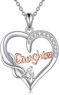 wholesale 925 Sterling Silver Hypoallergenic Daughter Infinity Heart Pendant Necklace Gift for Women-Daughter Necklace