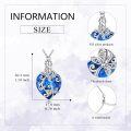 wholesale 925 Sterling Silver Blue Crystal Heart Locket with Dragonflies and Scrollwork Pendant Necklace for Women-0-4