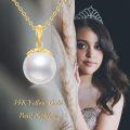 wholesale Gold 14K Yellow Gold Freshwater Pearl Pendant Necklace for Women - Elegant Design with Chain Length of 37cm (16+2)-0-4