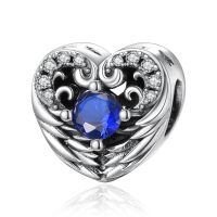 wholesale 925 Sterling Silver Stone Angel Wing Charm Bracelet Jewelry Gift for Women-09 Sep - Sapphire