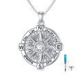 TOUPOP Sterling Silver Sunflower Cremation Pendant Necklace for Ashes Memorial Jewelry-0-0