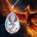 wholesale 925 Sterling Silver Phoenix Teardrop Necklace Abalone Shell Pendant Moonstone Jewelry Turquoise Gifts For Women-0-4
