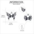 wholesale 925 Sterling Silver Butterfly Skull Dangle Earrings Gothic Halloween  for Her-0-3