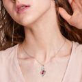 wholesale 925 Sterling Silver Twisted Pendant With Purple Stones-0-31