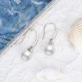 wholesale 10K Gold Moissanite & Freshwater Pearl Dangle Earrings, Hypoallergenic, 9mm, 28mm, Gift for Women-0-3