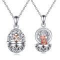 wholesale 925 Sterling Silver Fox in an Easter Egg Locket Pendant Necklace - Gifts for Her-0-0