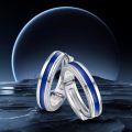 wholesale 925 Sterling Silver Blue Opal Inlay Huggie Hoop Earrings for Men & Women-0-2