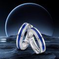 wholesale 925 Sterling Silver Blue Opal Inlay Huggie Hoop Earrings for Men & Women-0-2