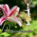 wholesale 925 Sterling Silver Lucky Number 0-9 Lily Flower Pendant Necklace-0-2