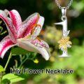wholesale 925 Sterling Silver Lucky Number 0-9 Lily Flower Pendant Necklace-0-2