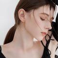 wholesale 14k Gold Threader Earrings Long Dangle Teardrop Tassel Ear Line s-0-1
