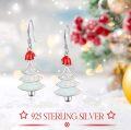 wholesale 925 Sterling Silver White Fire Opal Christmas Tree Snowflake Drop Earrings-0-4
